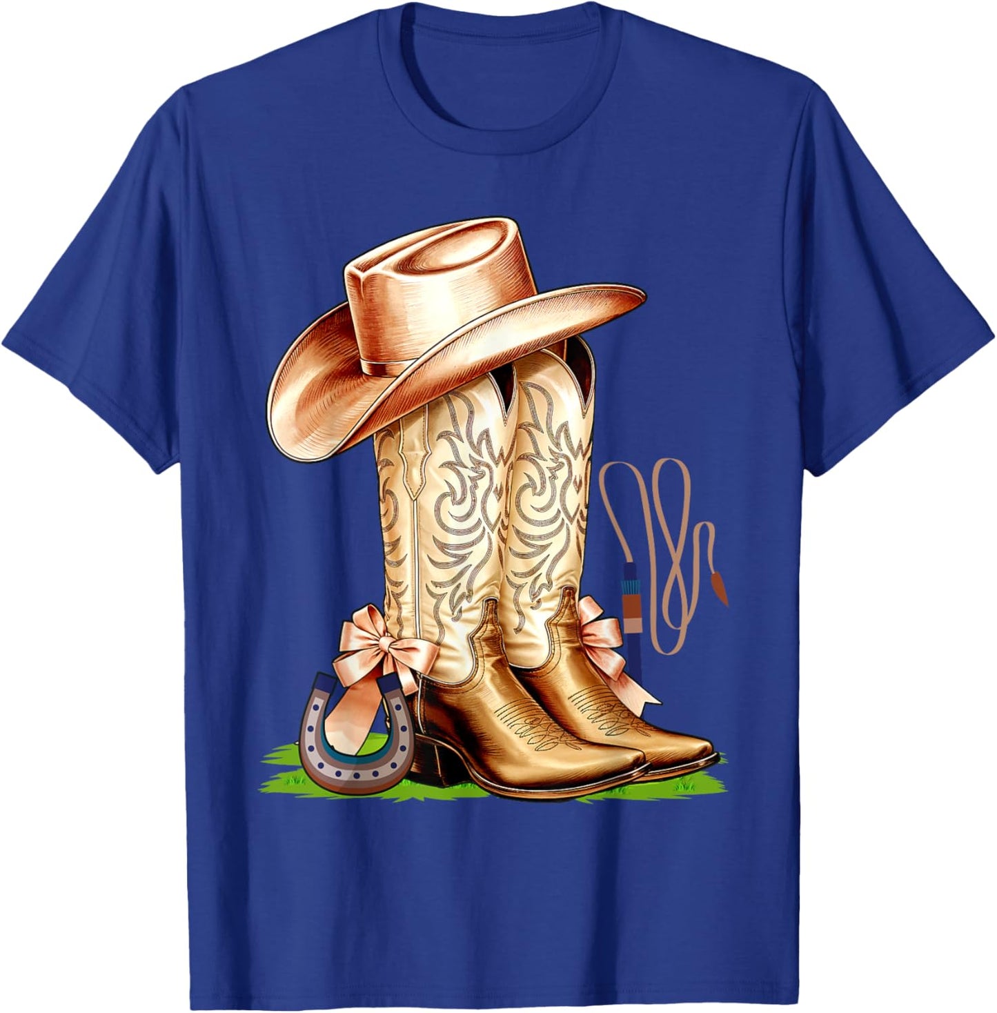 Coquette Pink Bow Cowboy Boots Cute Teen Girls, Women T-Shirt - T-Shirt | Royal