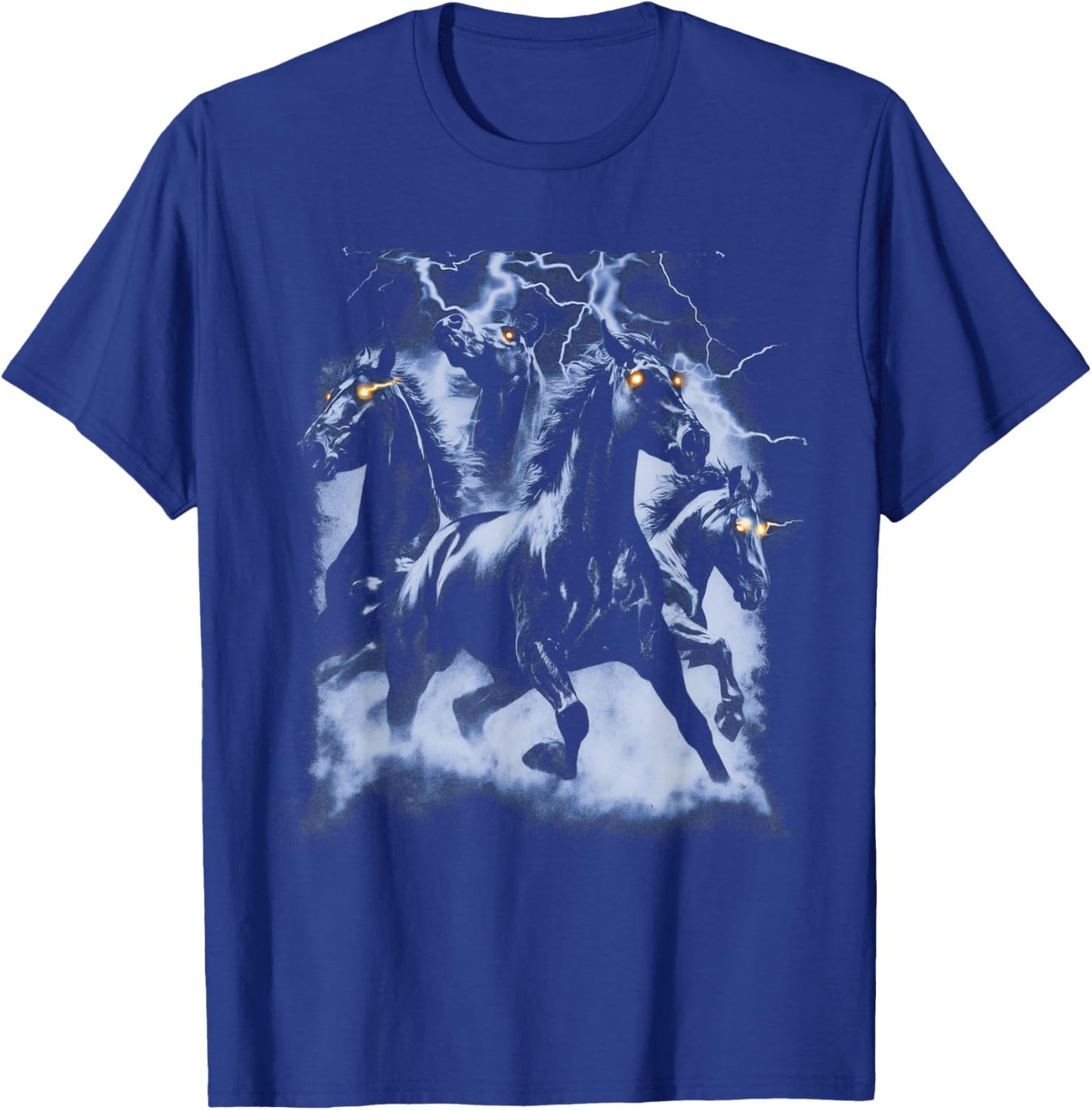 Vintage Horse Lightning Retro 80s 90s Western Grunge Graphic T-Shirt - T-Shirt | Royal