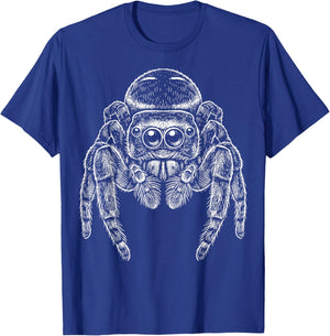 Jumping Spider Illustration T-Shirt - T-Shirt | Royal