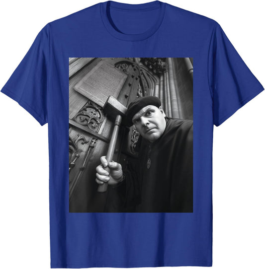 Funny Martin Luther Selfie Reformation Reformed Christian T-Shirt - T-Shirt | Royal