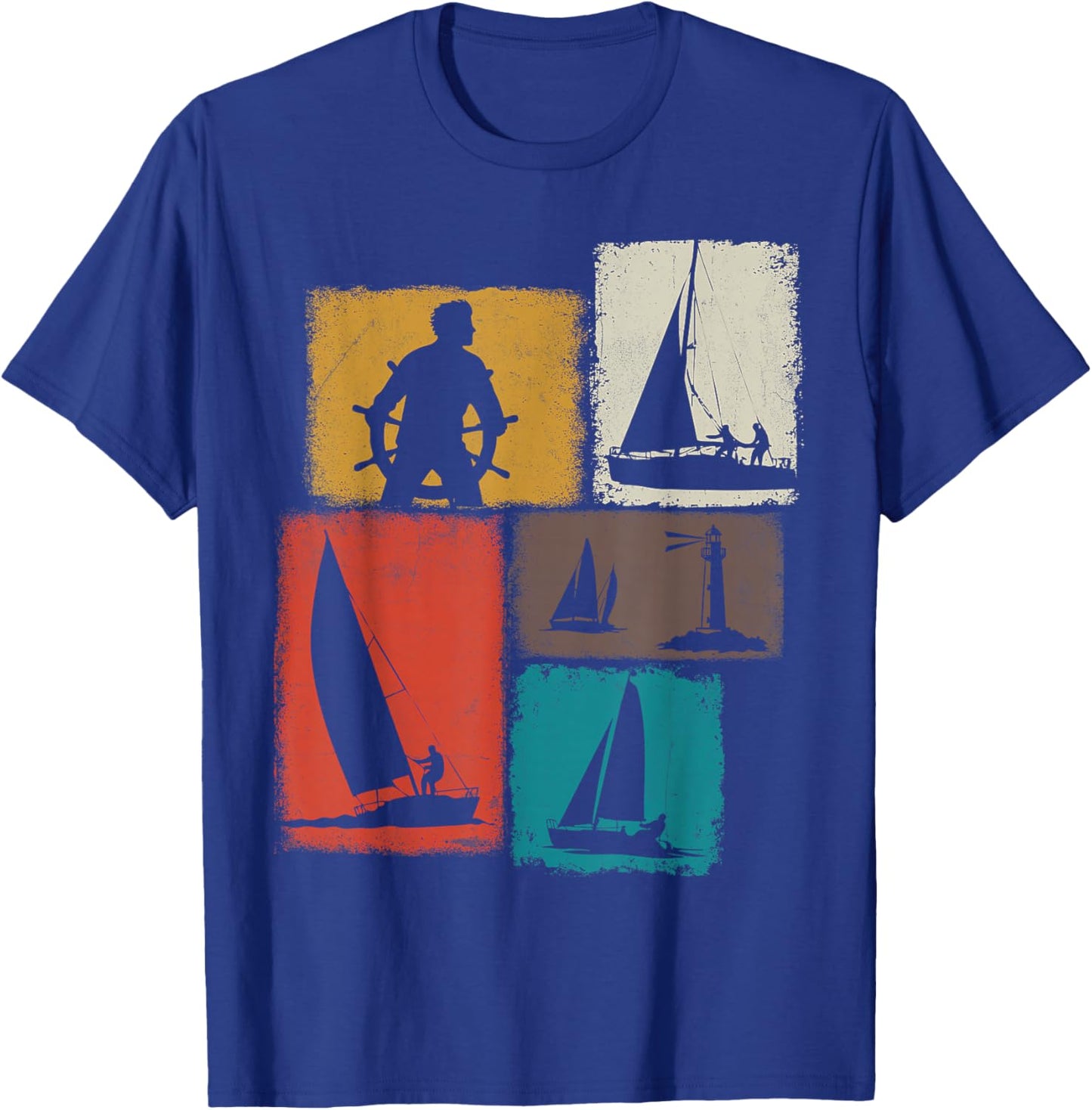 Sailing Collage Sailor Men Women Yachtsman Boater T-Shirt - T-Shirt | Royal