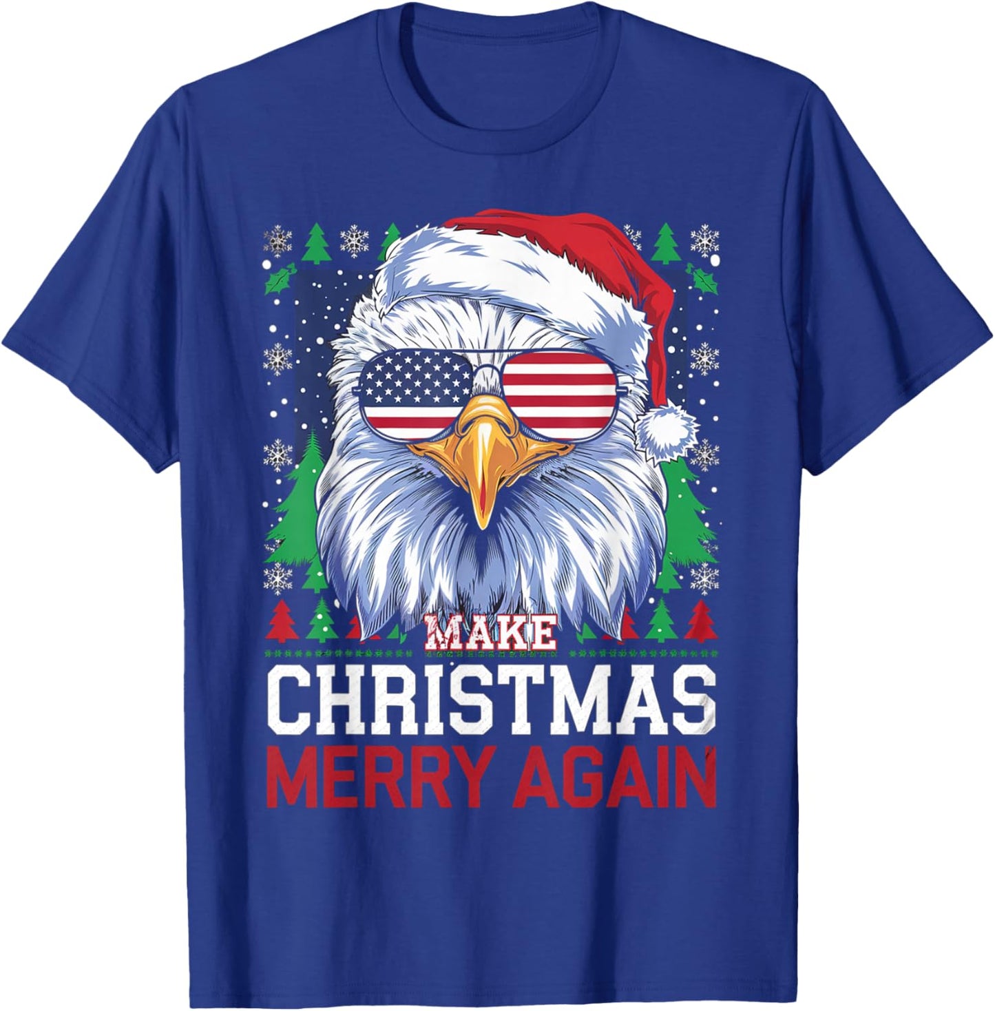 Funny Eagle Make Christmas Great Again Ugly T-Shirt - T-Shirt | Royal