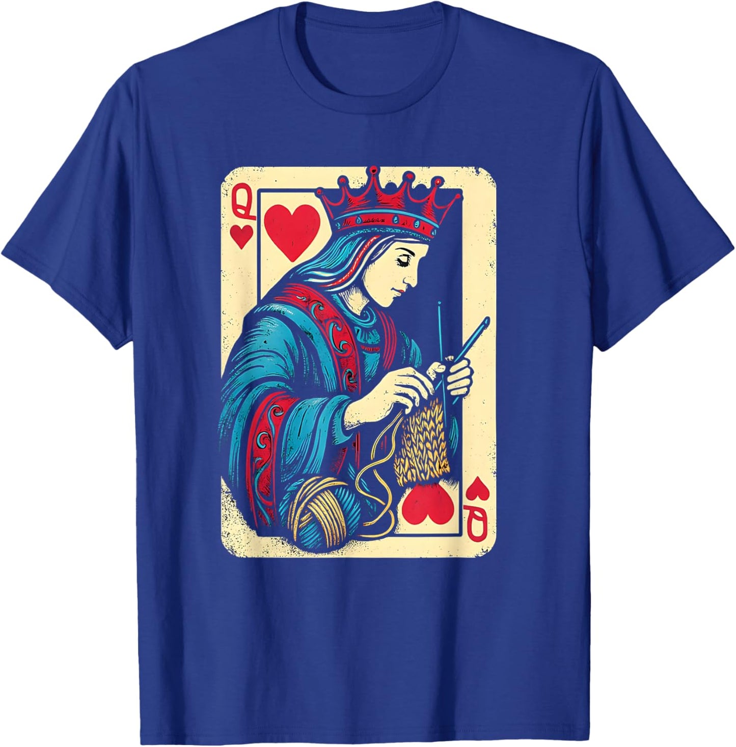 Queen of Heart Knitting Yarn Lovers T-Shirt - T-Shirt | Royal