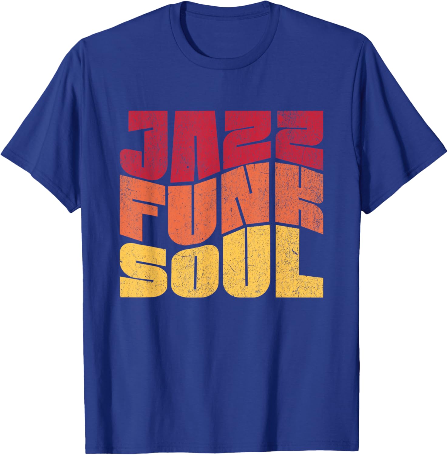 Retro Jazz Funk Soul Music Lover Vintage Distressed Design T-Shirt - T-Shirt | Royal