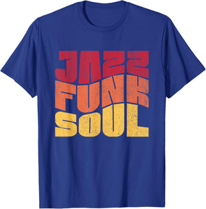 Retro Jazz Funk Soul Music Lover Vintage Distressed Design T-Shirt - T-Shirt | Royal