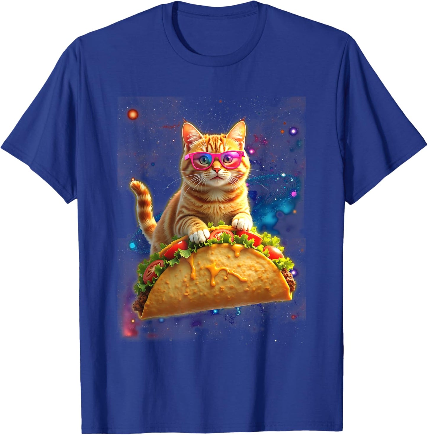 Crazy Space Taco Cat Astronaut Cat Ride Tacos Cinco De Mayo T-Shirt - T-Shirt | Royal