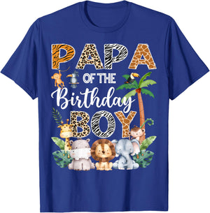 Papa Of The Birthday Boy Safari Jungle Bday Party T-Shirt - T-Shirt | Royal