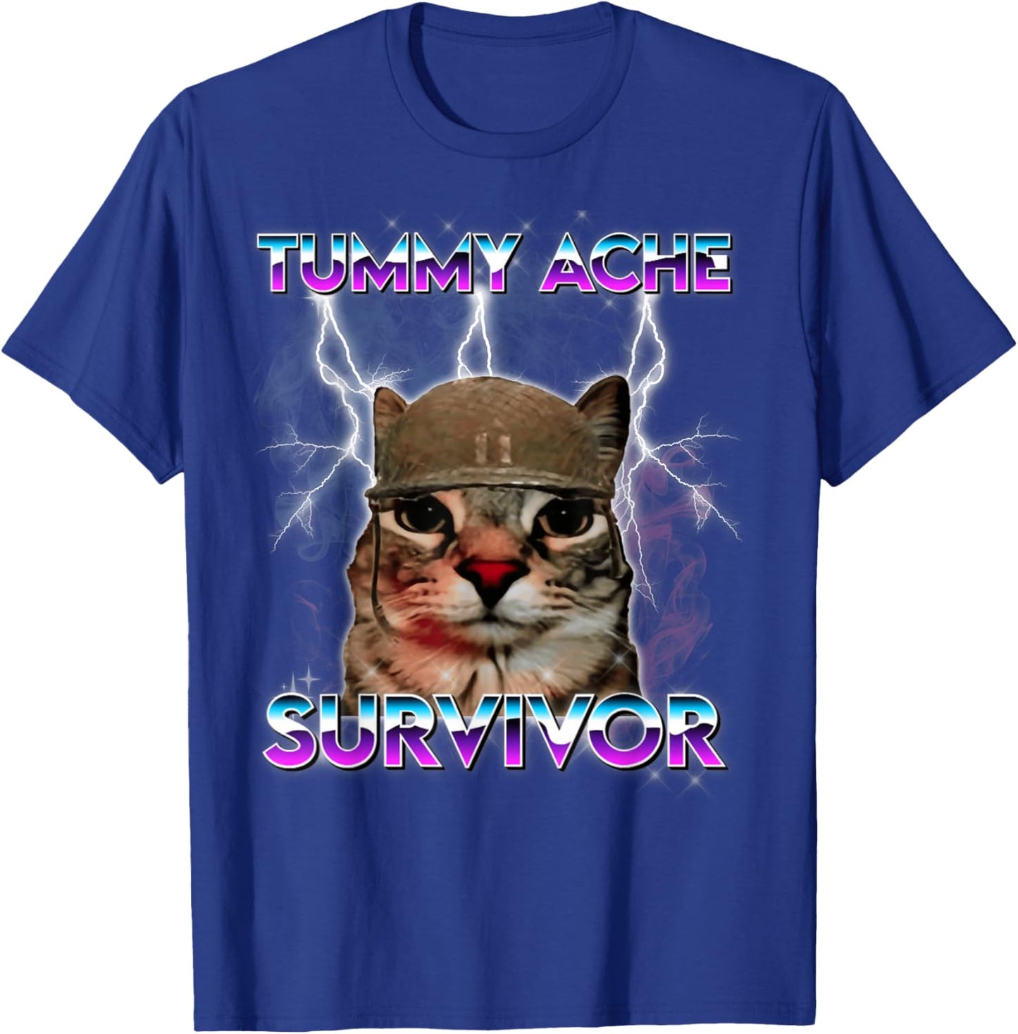 Funny Cat Meme I Survived Today's Tummy Ache T-Shirt - T-Shirt | Royal