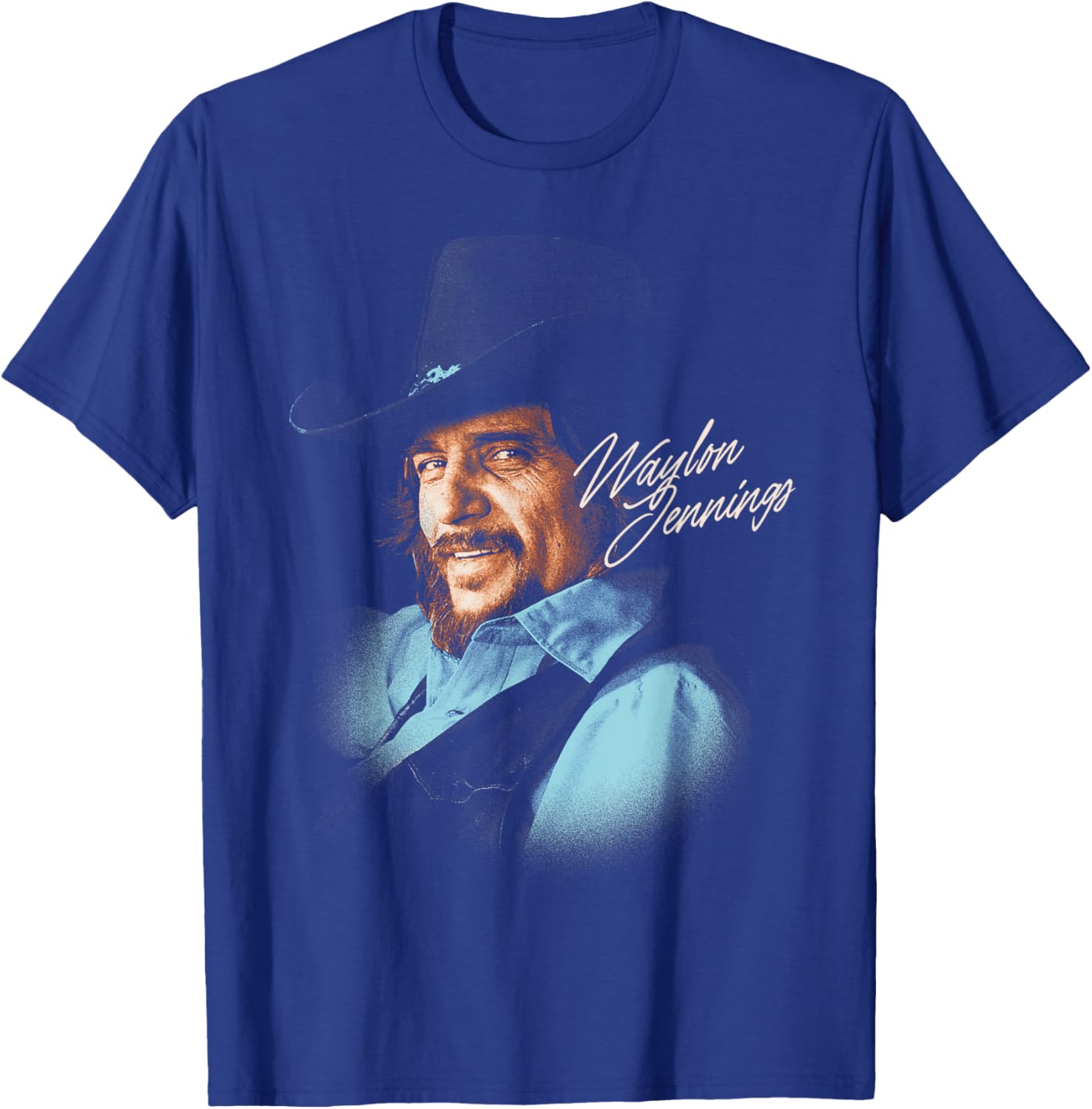 Waylon Jennings - Portrait T-Shirt - T-Shirt | Royal
