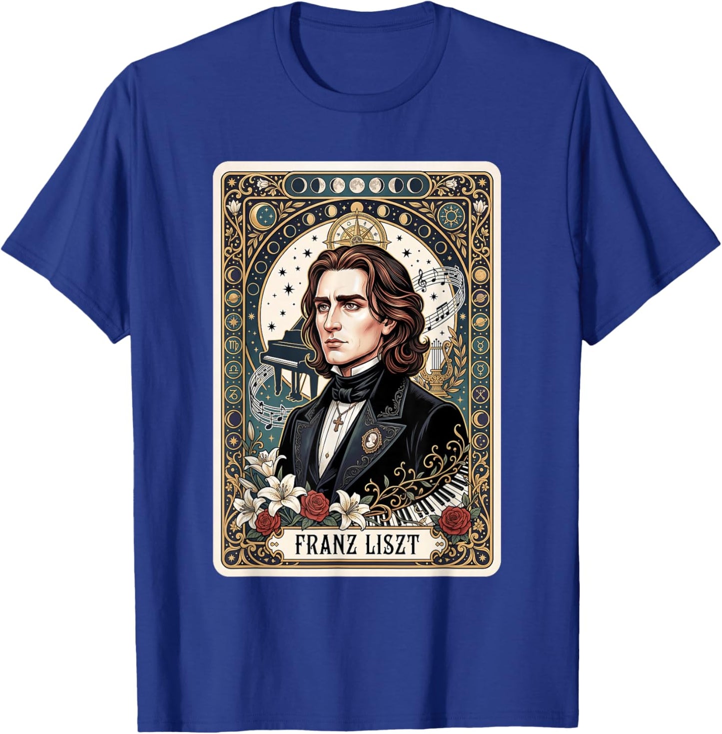 Franz Liszt Compossier Pianiste Tarot T-Shirt - T-Shirt | Royal