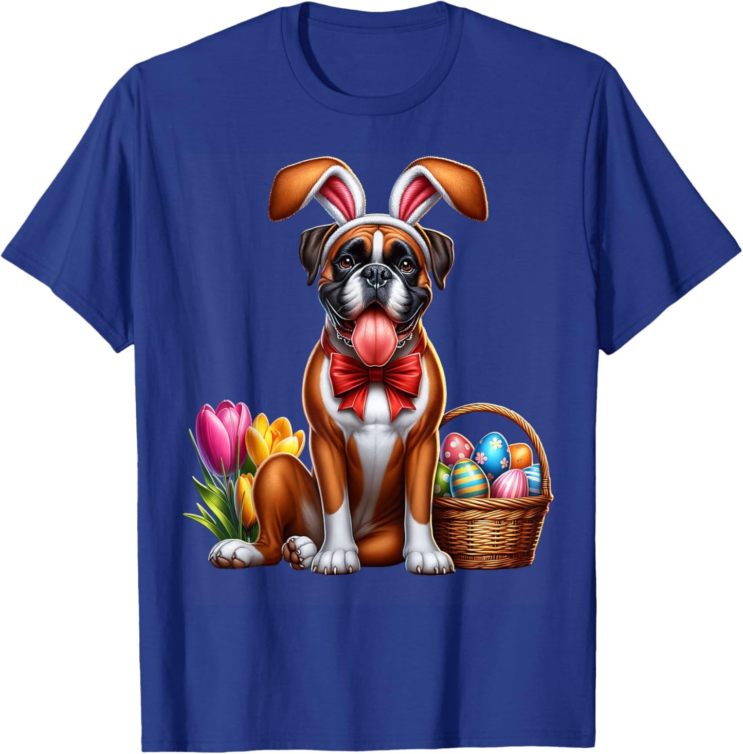 Boxer Happy Easter Dog Boxer T-Shirt - T-Shirt | Royal