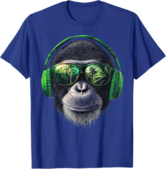 Funny Monkey with sunglasses cool Graffiti Urban art street T-Shirt - T-Shirt | Royal