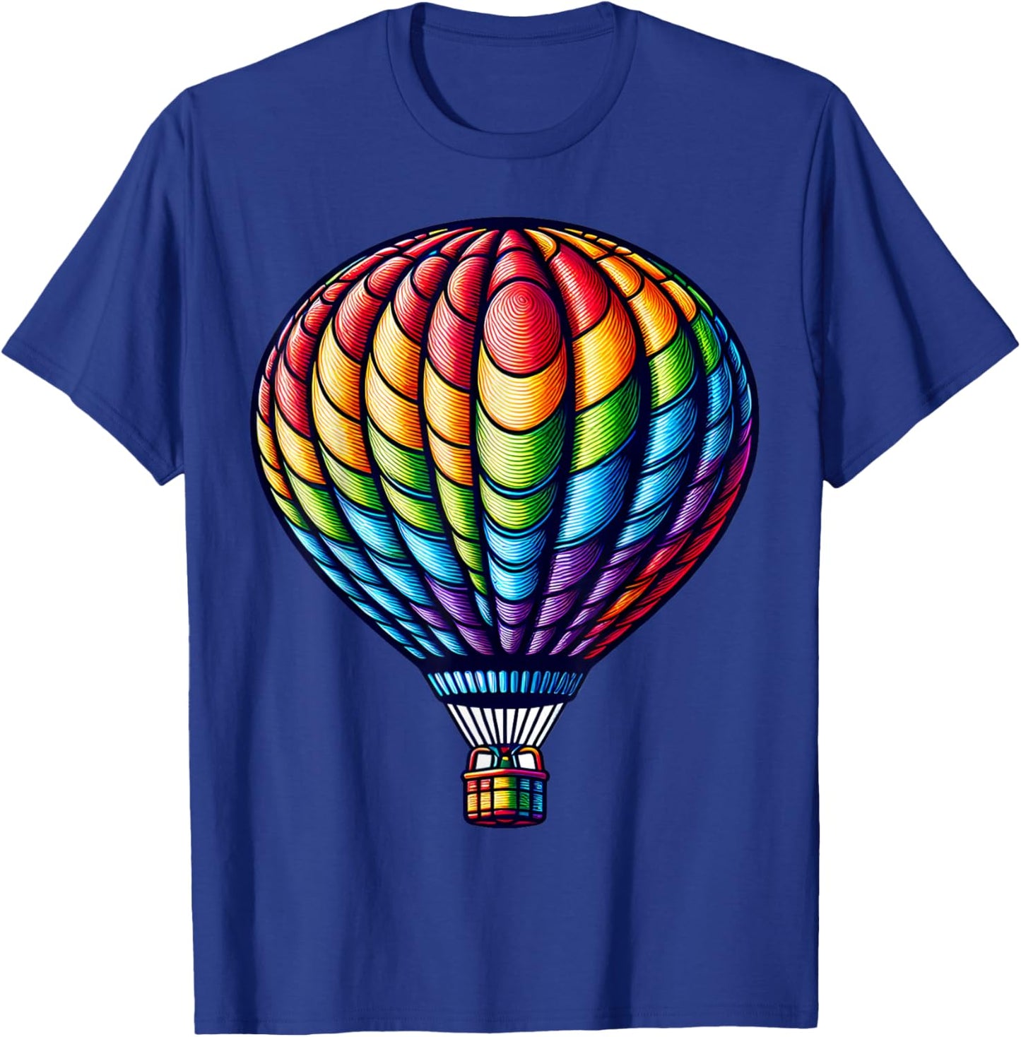 Colorful Rainbow Hot Air Balloon Flight T-Shirt - T-Shirt | Royal