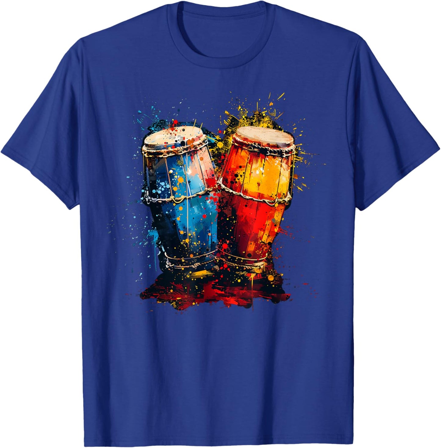 Artistic Colorful Pop Art painted Congas T-Shirt - T-Shirt | Royal