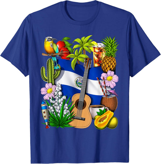 El Salvador Roots Salvadoran Flag Proud Salvadoran Heritage T-Shirt - T-Shirt | Royal
