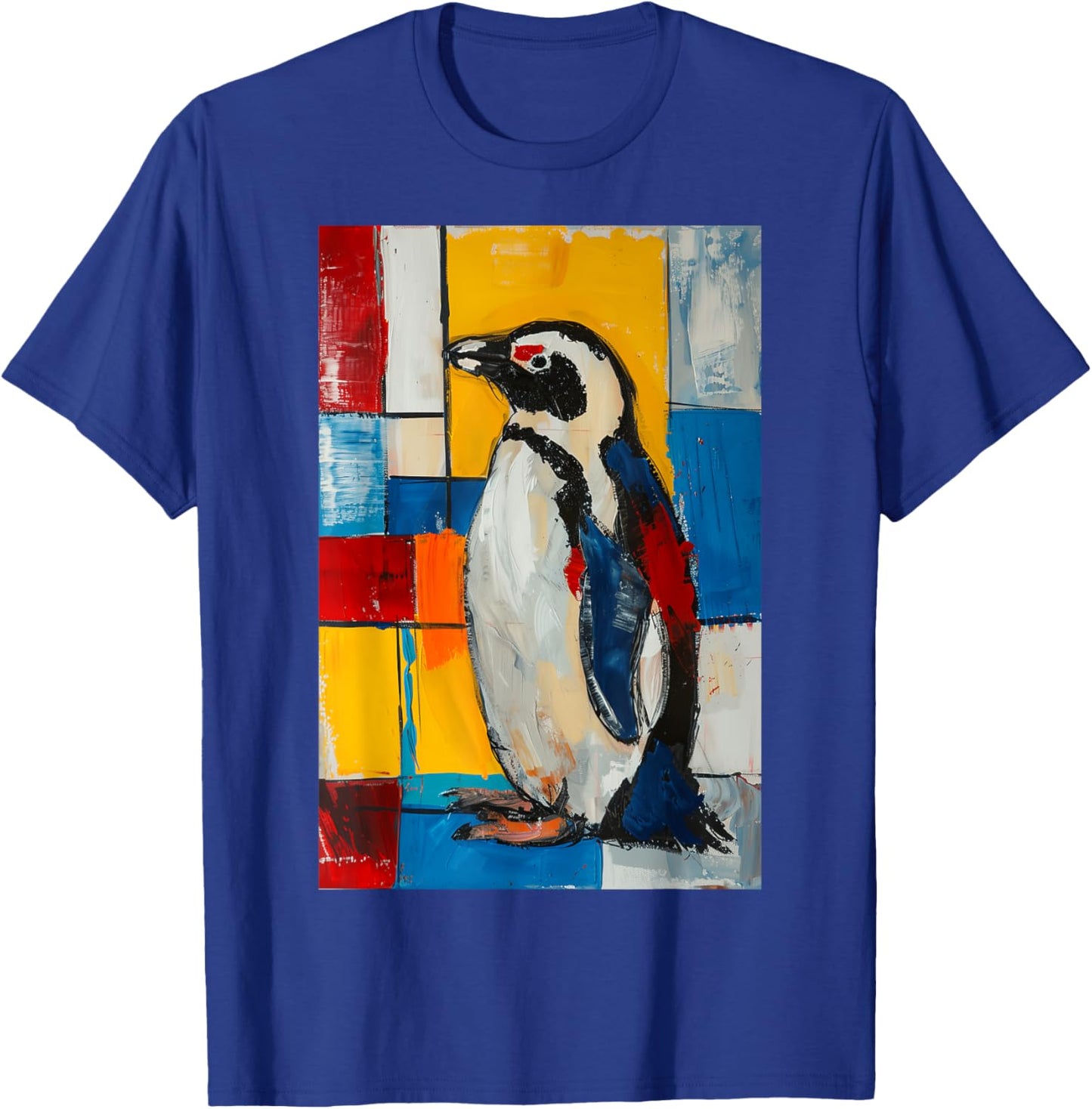 Penguin Abstract Art T-Shirt - T-Shirt | Royal