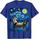 Van Gogh's Starry Night River Otter Water Weasel Animal T-Shirt - T-Shirt | Royal