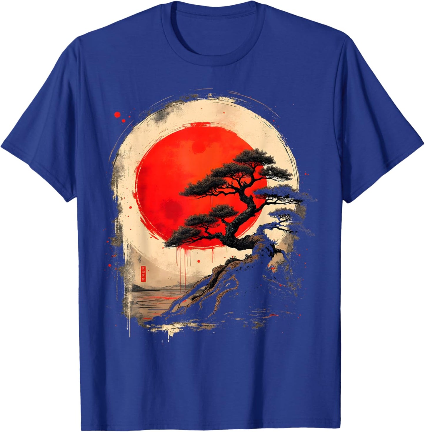 Japanese Bonsai Tree Zen Art Vintage T-Shirt - T-Shirt | Royal