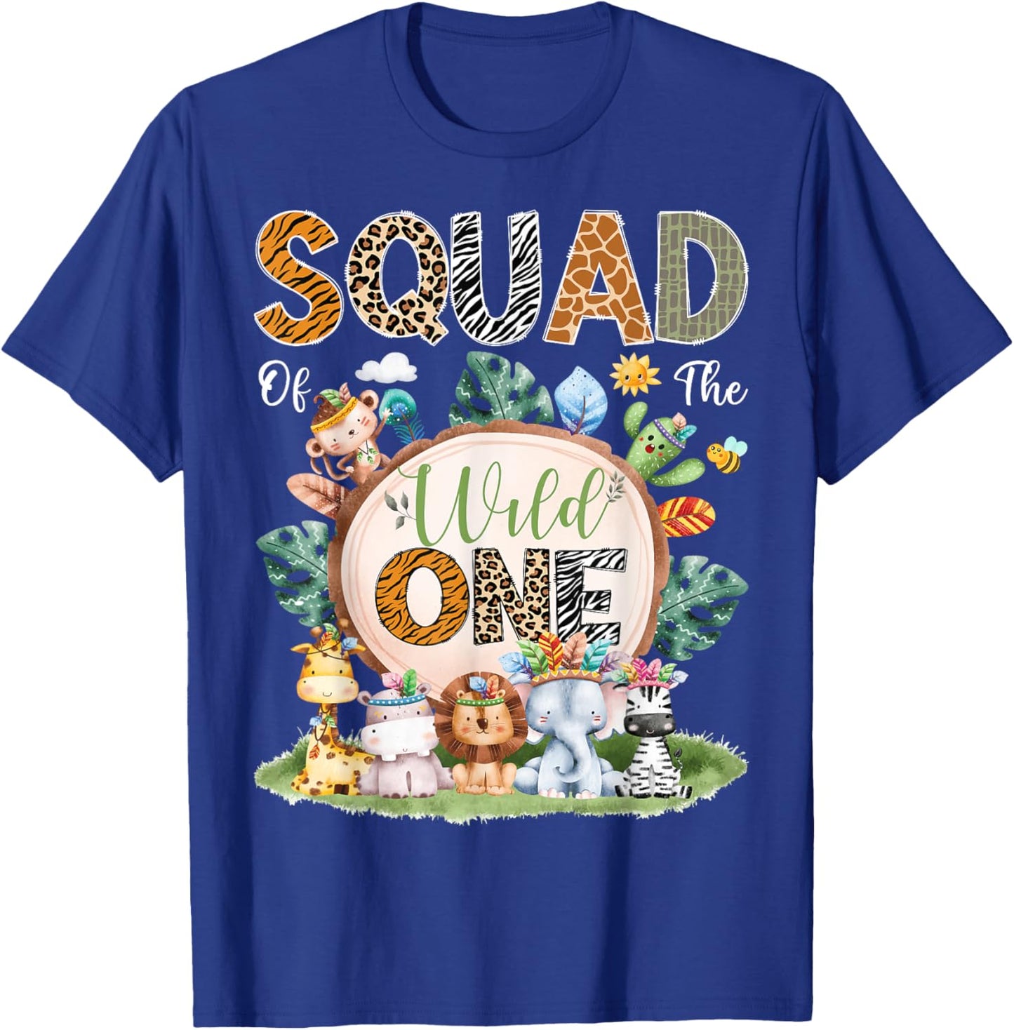 Squad Of The Wild One Safari Tribal Jungle 1St Birthday T-Shirt - T-Shirt | Royal