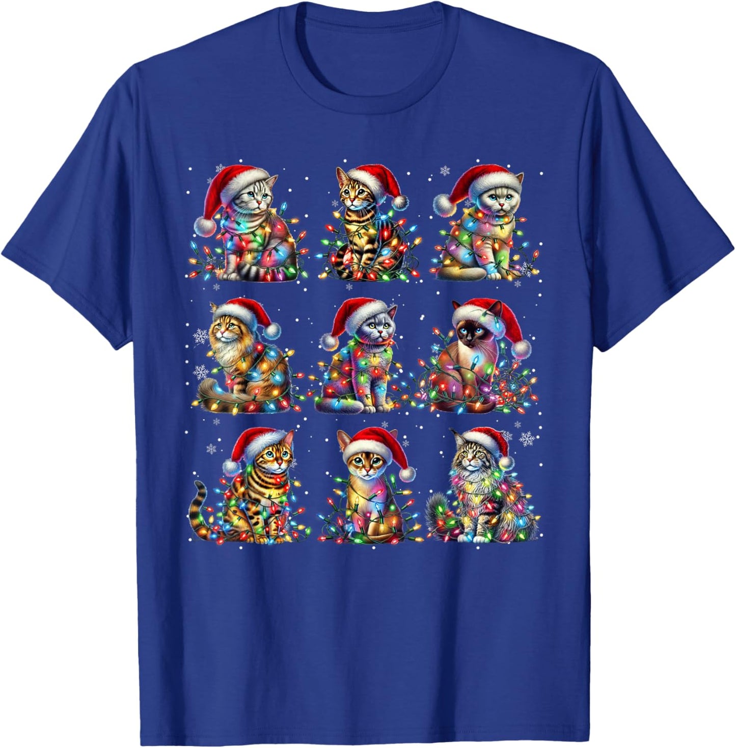 Vintage Cats Kittens Merry Christmas Pajama Xmas Squad Kids T-Shirt - T-Shirt | Royal