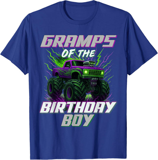 Gramps of The Birthday Boy Monster Truck T-Shirt - T-Shirt | Royal