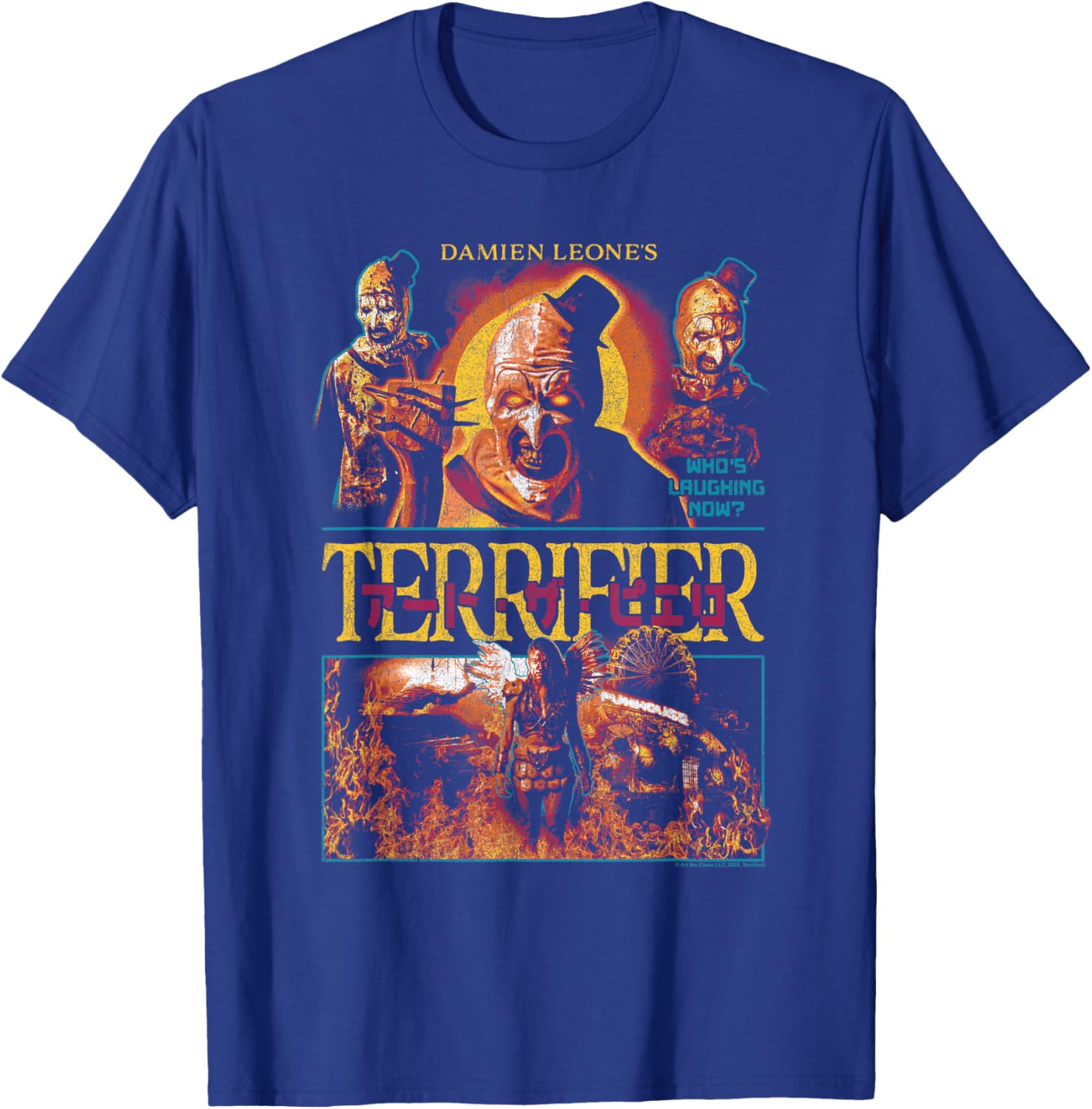 Terrifier Art The Clown Kanji Poster Collage Horror Movie T-Shirt - T-Shirt | Royal