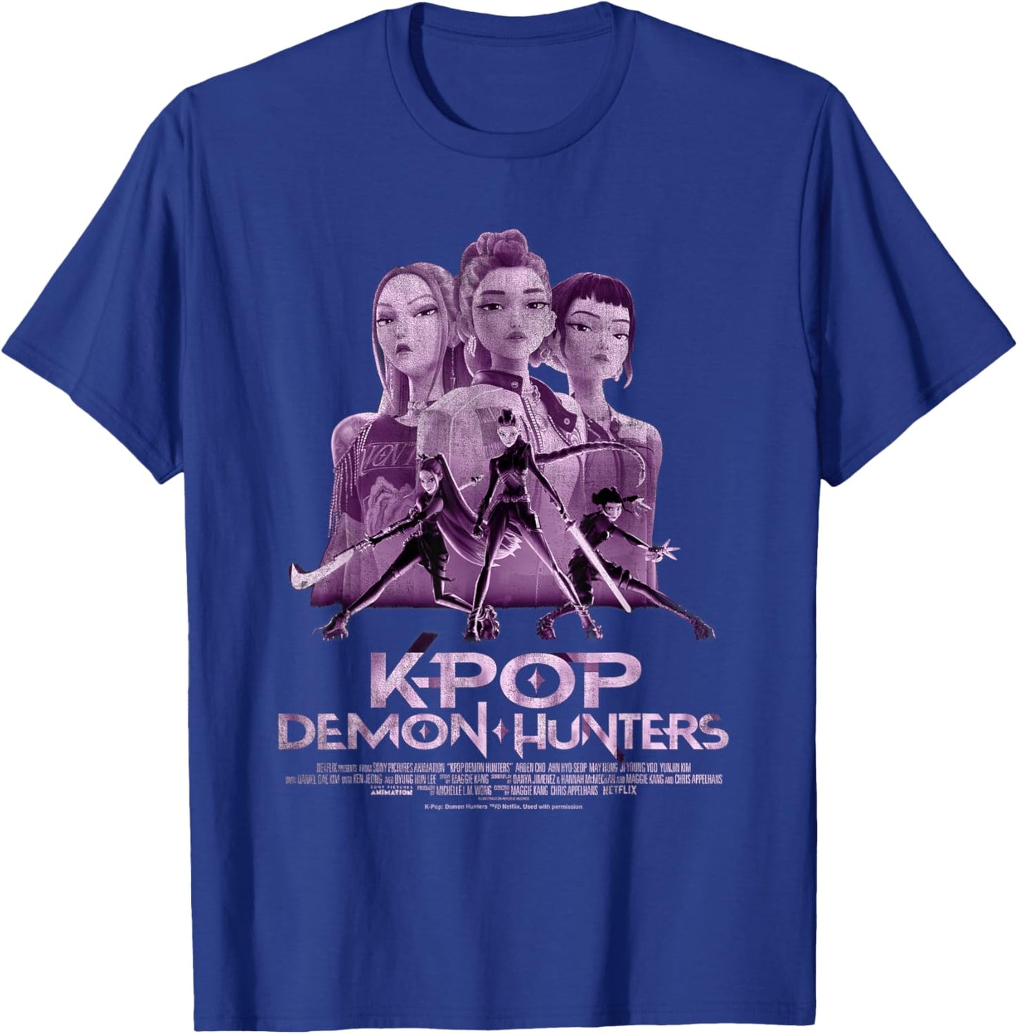 KPop Demon Hunters Huntrix Poster Officially Licensed T-Shirt - T-Shirt | Royal