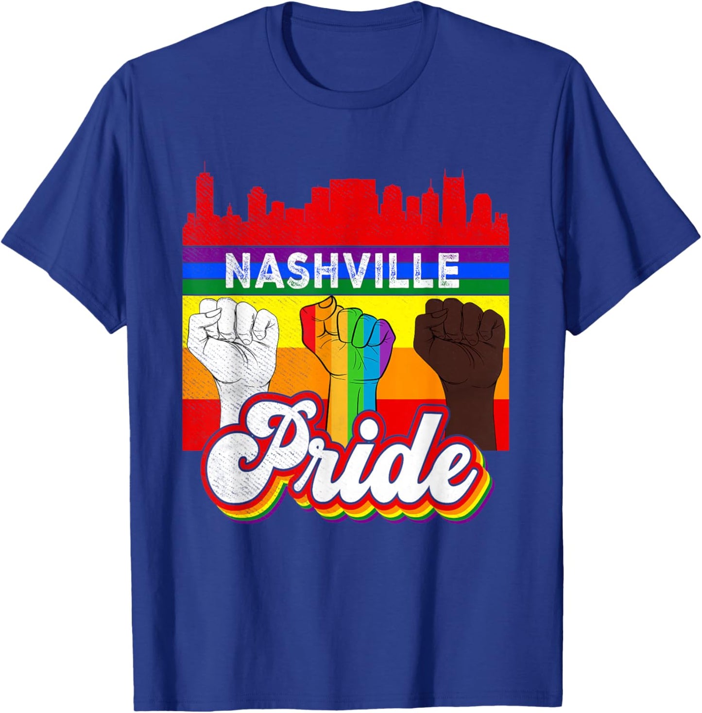 Nashville Pride Rainbow Gay Pride Flag Funny LGBT T-Shirt - T-Shirt | Royal