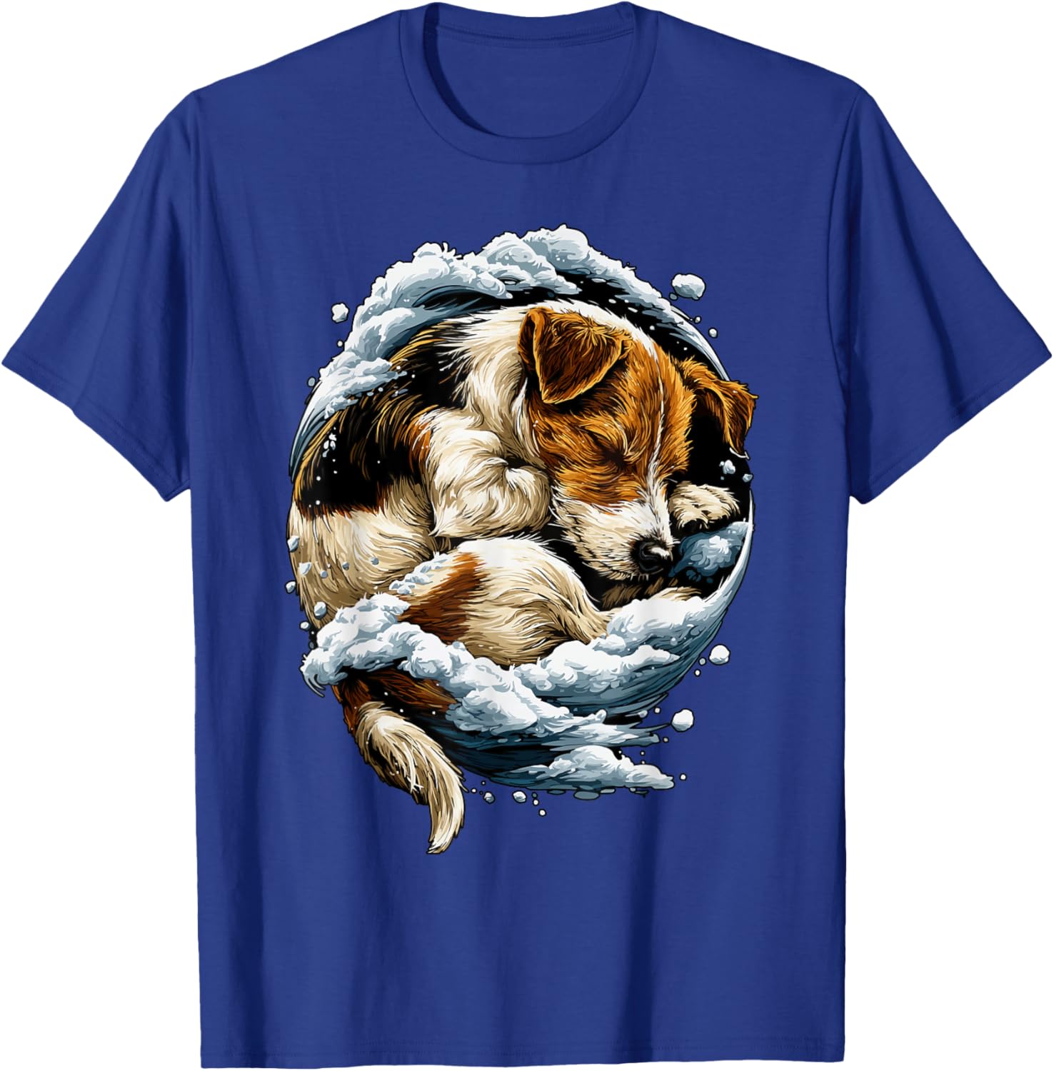 Jack Russell avec Chien enneigé pour l'hiver T-Shirt - T-Shirt | Royal