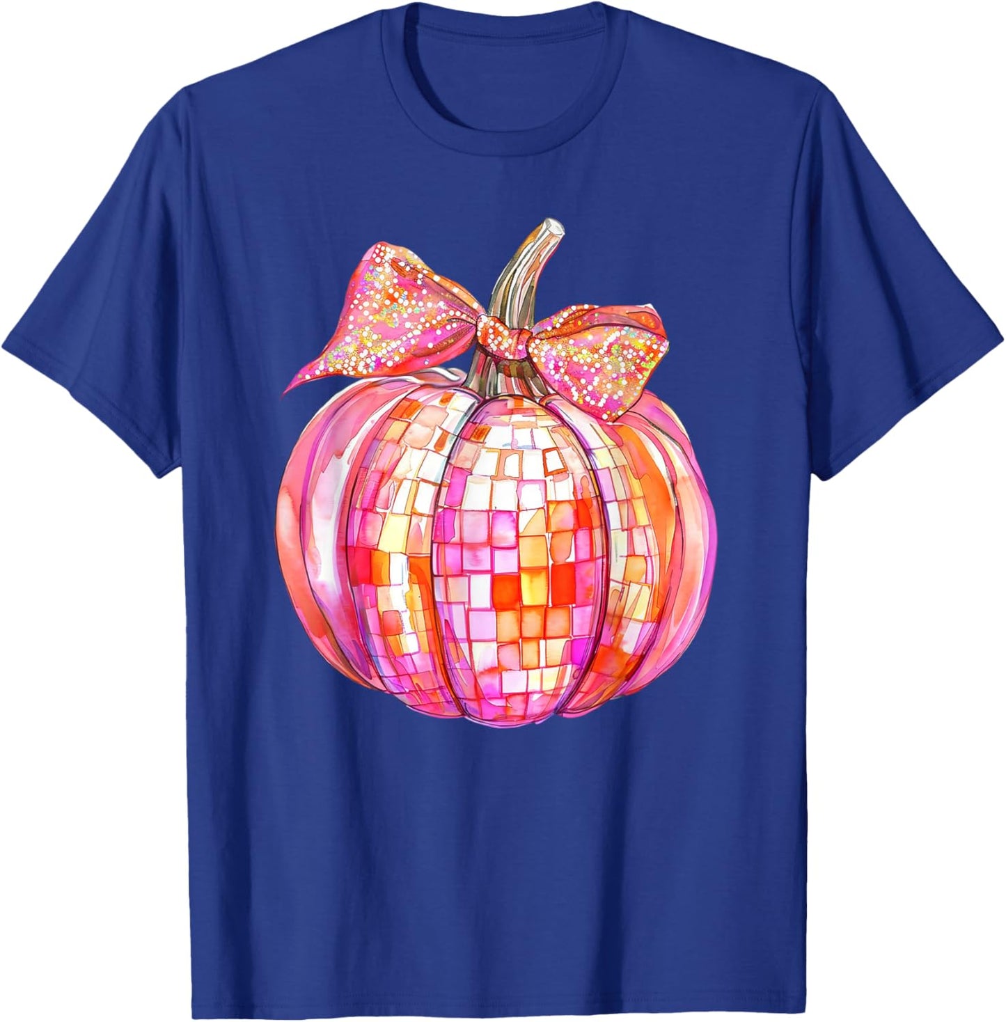 Coquette Bow Pumpkin Season Thanksgiving Autumn Fall Leaves T-Shirt - T-Shirt | Royal