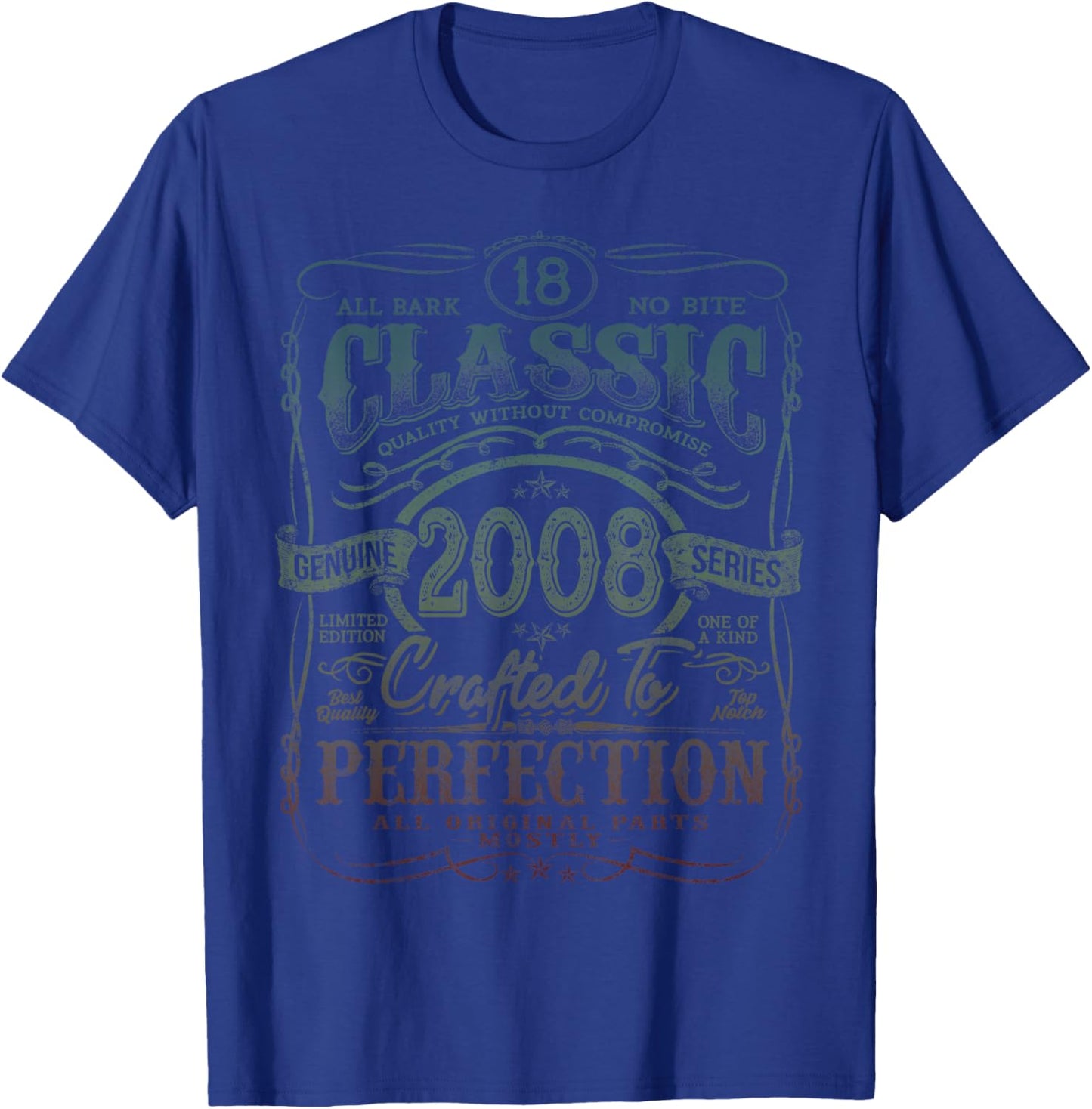 Vintage 2008 Limited Edition Shirt 18 Year Old 18th Birthday T-Shirt - T-Shirt | Royal
