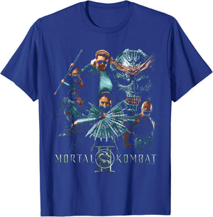 Mortal Kombat 2 Duotone Fighters T-Shirt - T-Shirt | Royal