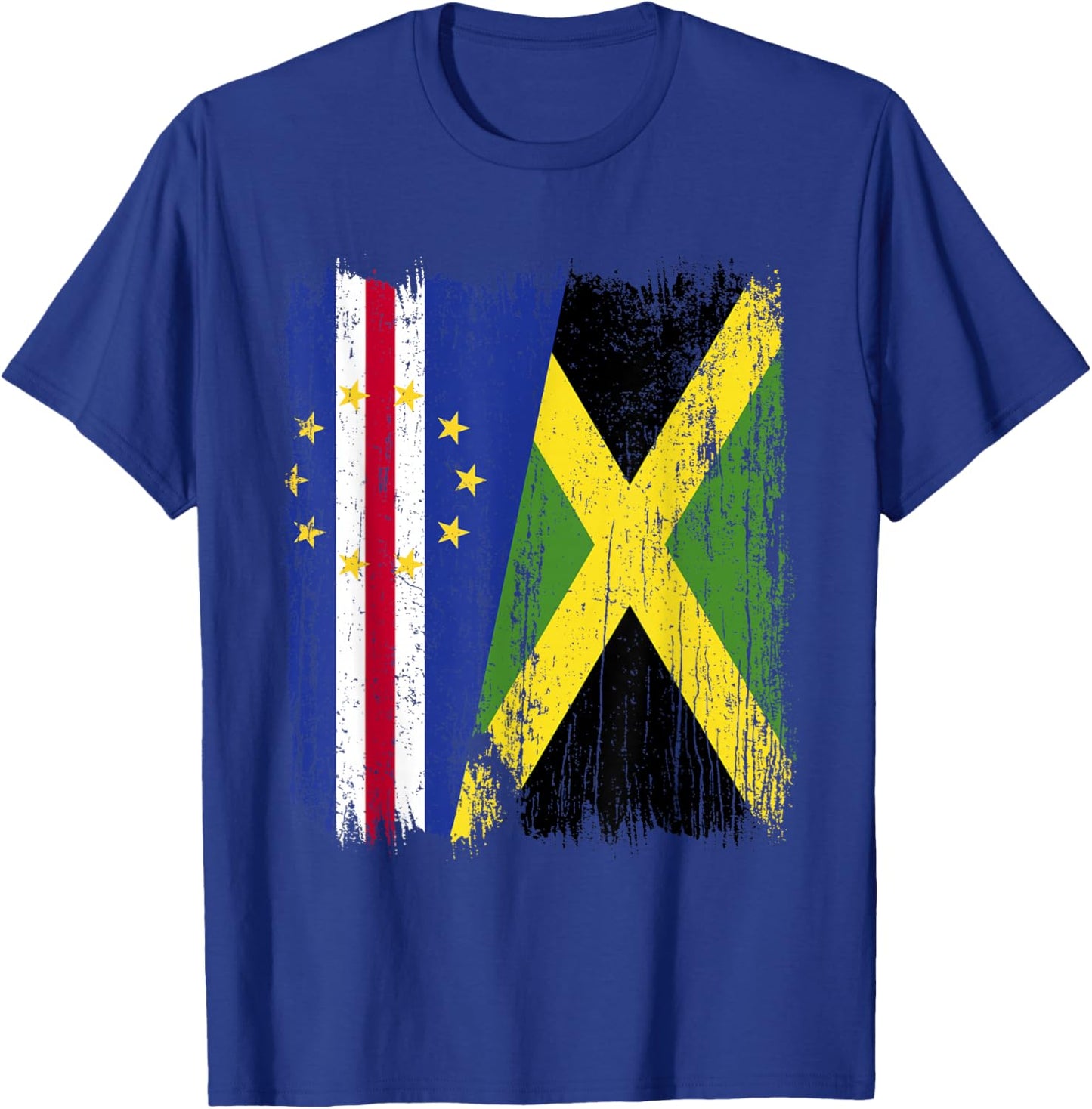 Cape Verde Jamaica Half Flag Cape Verdean Jamaican Heritage T-Shirt - T-Shirt | Royal
