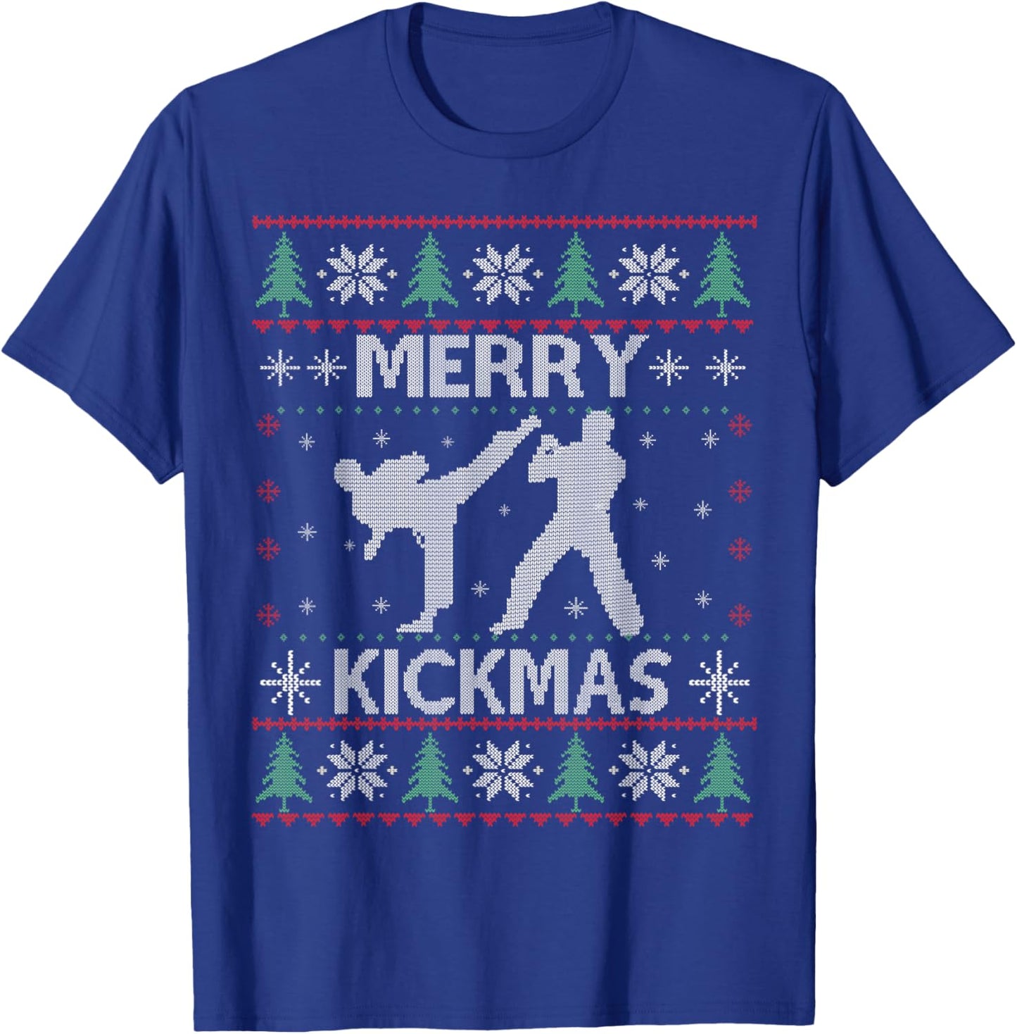 Merry Kickmas Taekwondo Christmas Ugly Sweater Xmas Funny T-Shirt - T-Shirt | Royal