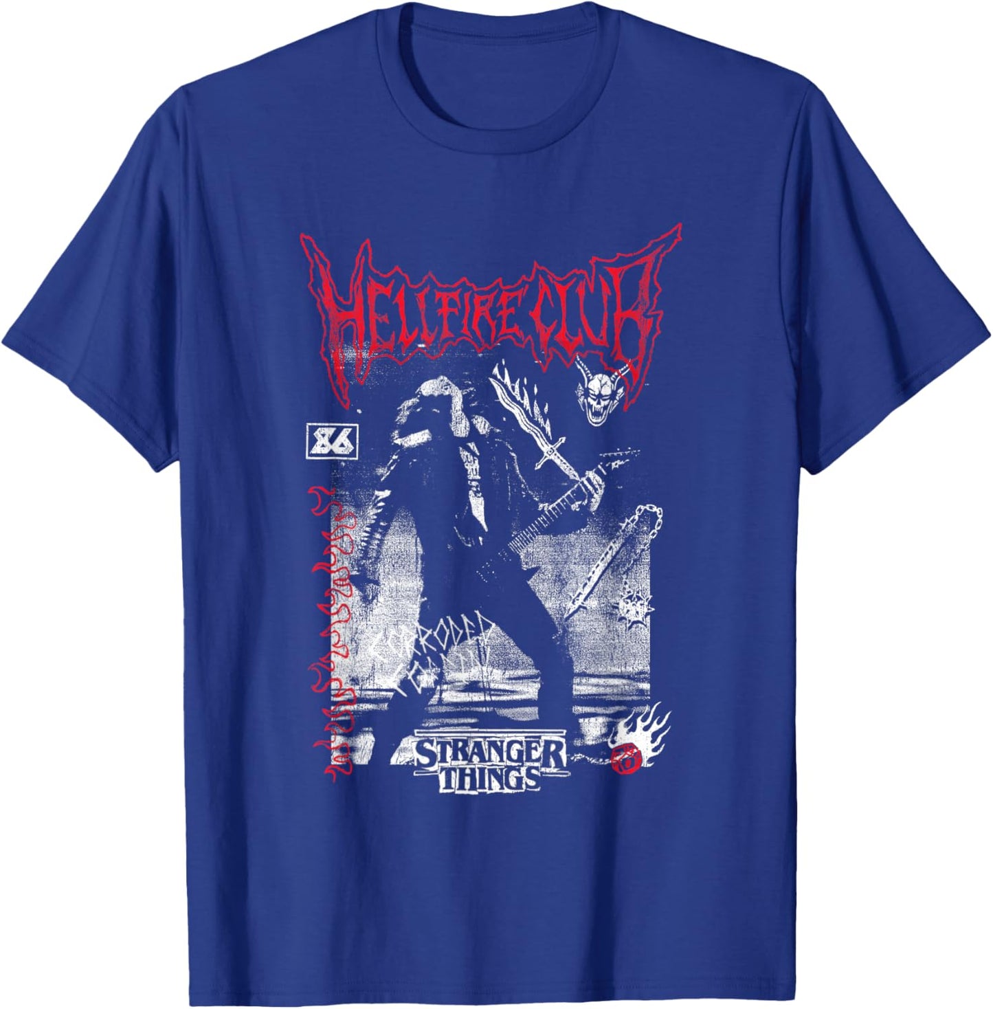 Stranger Things Eddie Hellfire Officially Licensed T-Shirt - T-Shirt | Royal