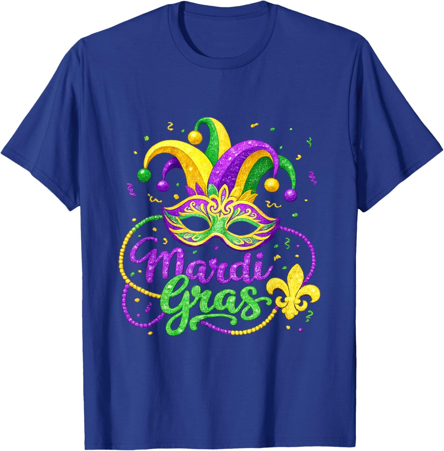 Funny Carnival Party Mask Costume Mardi Gras T-Shirt - T-Shirt | Royal