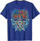 Lynyrd Skynyrd Steer USA Flag Southern Rock 80s Retro T-Shirt - T-Shirt | Royal