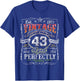 Vintage 1983 Limited Edition Shirt 43 Year Old 43rd Birthday T-Shirt - T-Shirt | Royal
