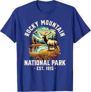 Retro Rocky Mountains National Park | Vintage USA T-Shirt - T-Shirt | Royal