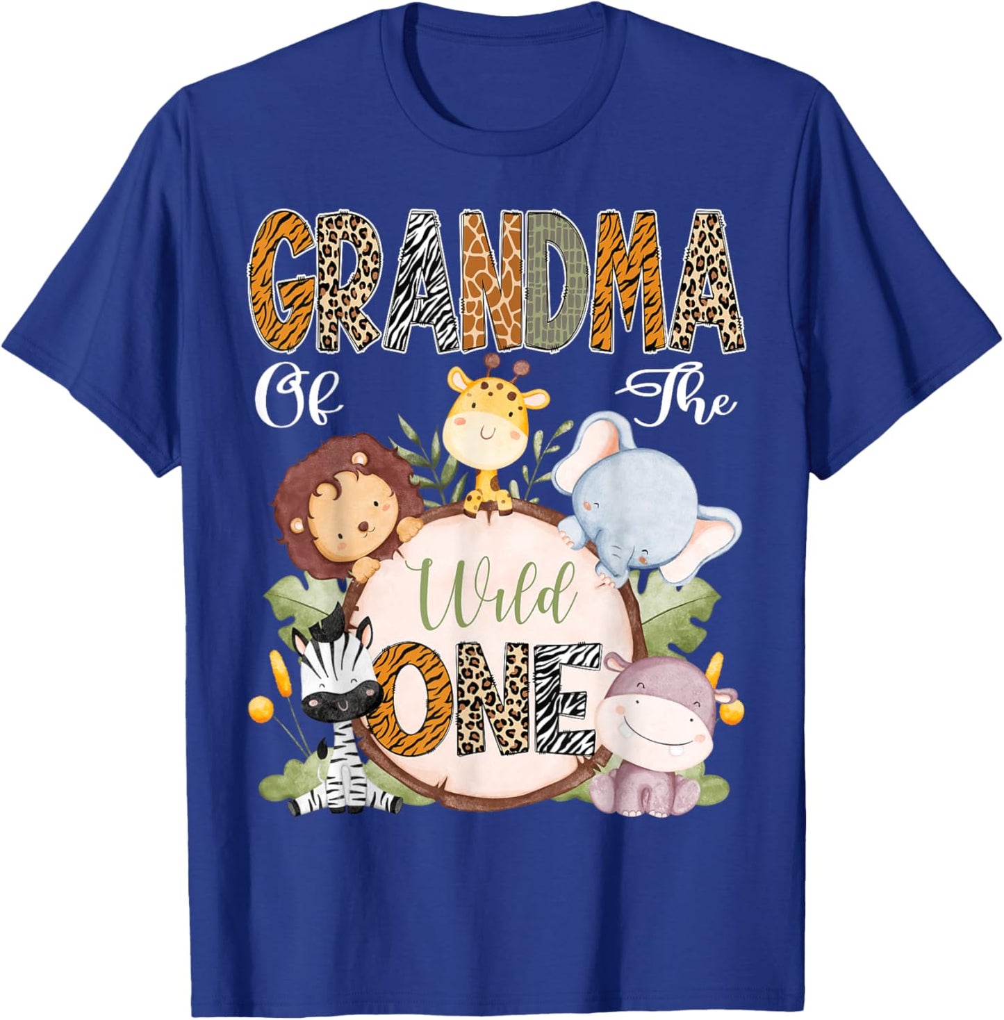 Grandma Of The Wild One 1St Birthday Safari Woodland T-Shirt - T-Shirt | Royal