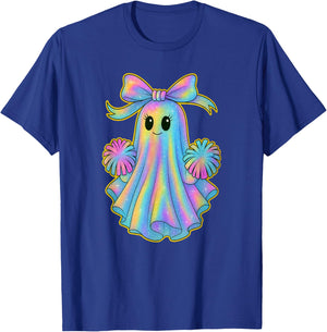 Cute Cheerleader Ghost Lover Pastel Halloween Coquette Bow T-Shirt - T-Shirt | Royal