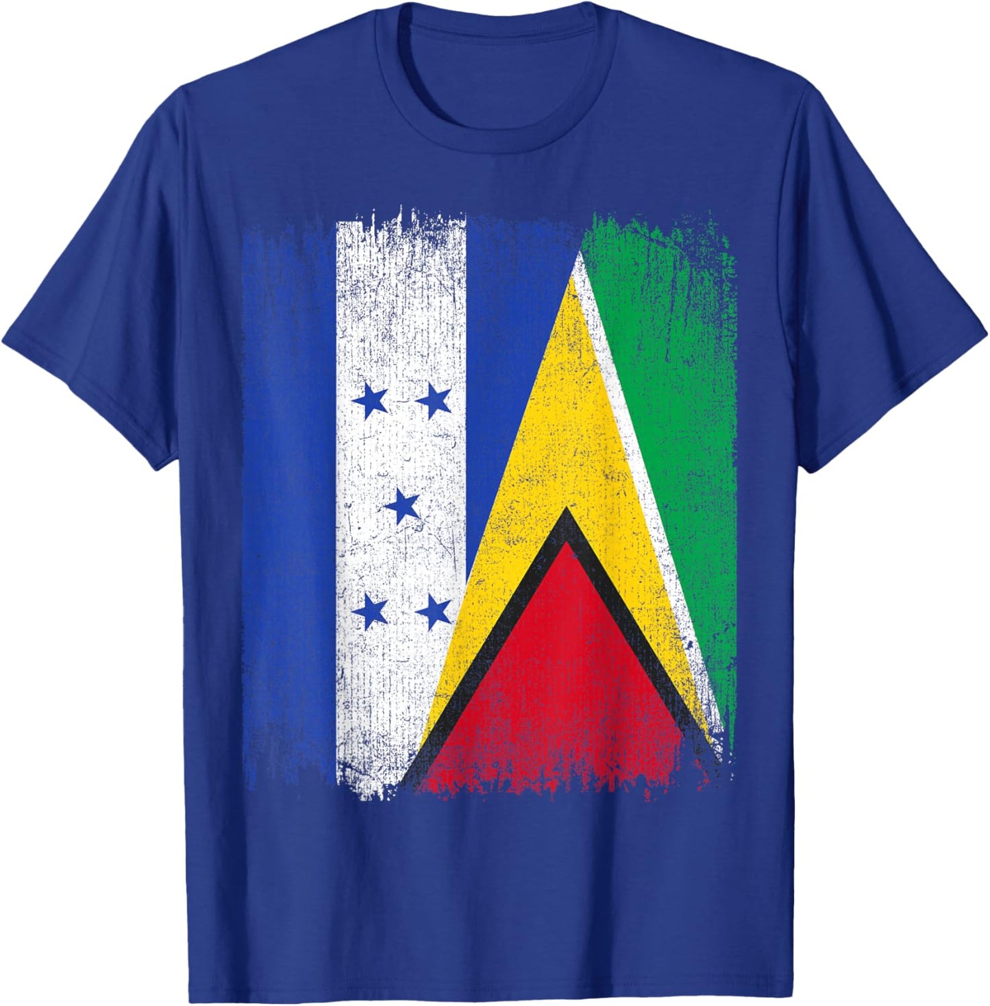 Half Honduras Guyana Split Flag Honduran Pride Roots T-Shirt - T-Shirt | Royal