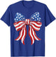 Coquette Bow 4th of July 250th Anniversary USA Independence T-Shirt - T-Shirt | Royal