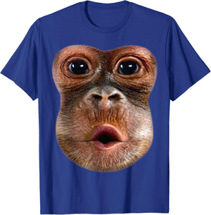 Monkey Stomach Blow Face Funny Meme Halloween Costume T-Shirt - T-Shirt | Royal