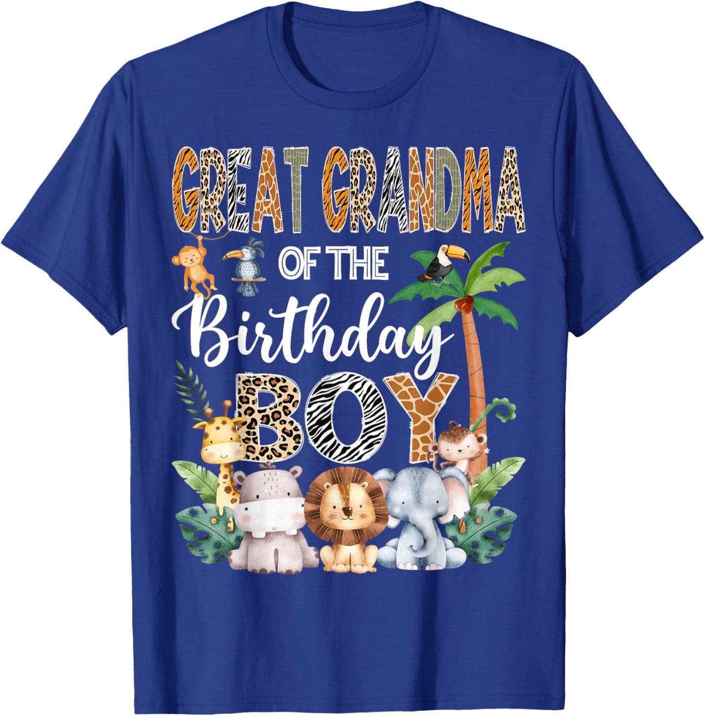 Great Grandma Of The Birthday Boy Safari Jungle Bday Party T-Shirt - T-Shirt | Royal