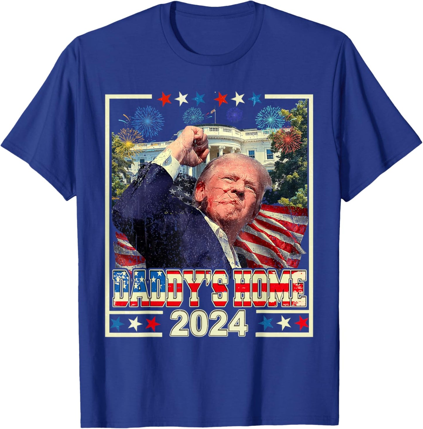Trump 2024 Take America Back Daddy's Home Trump Pink 2024 T-Shirt - T-Shirt | Royal