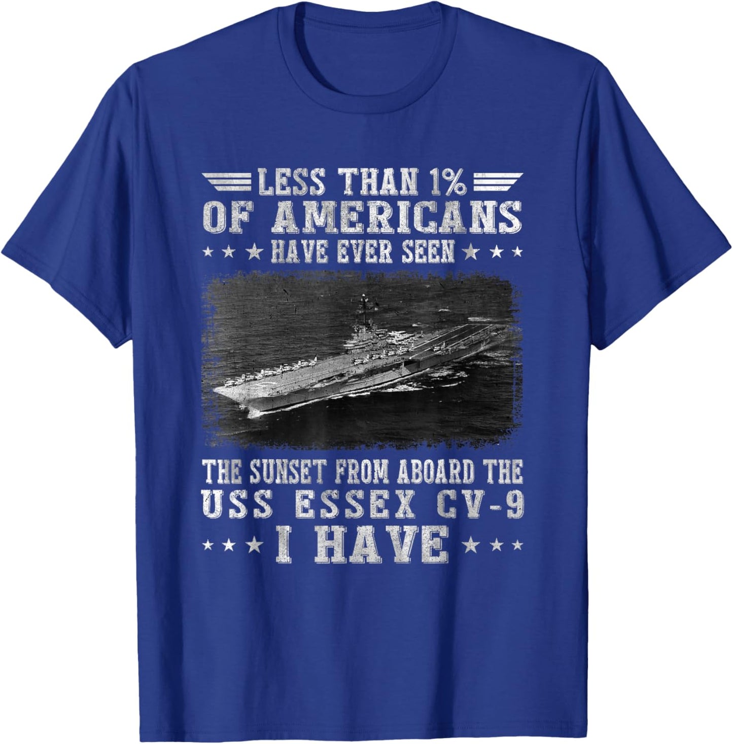 USS Essex CV-9 Aircraft Carrier Sailor Veterans Day Papa T-Shirt - T-Shirt | Royal