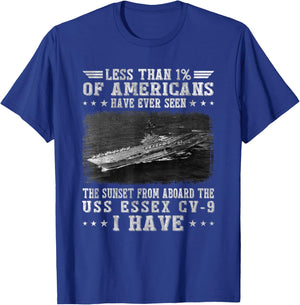 USS Essex CV-9 Aircraft Carrier Sailor Veterans Day Papa T-Shirt - T-Shirt | Royal