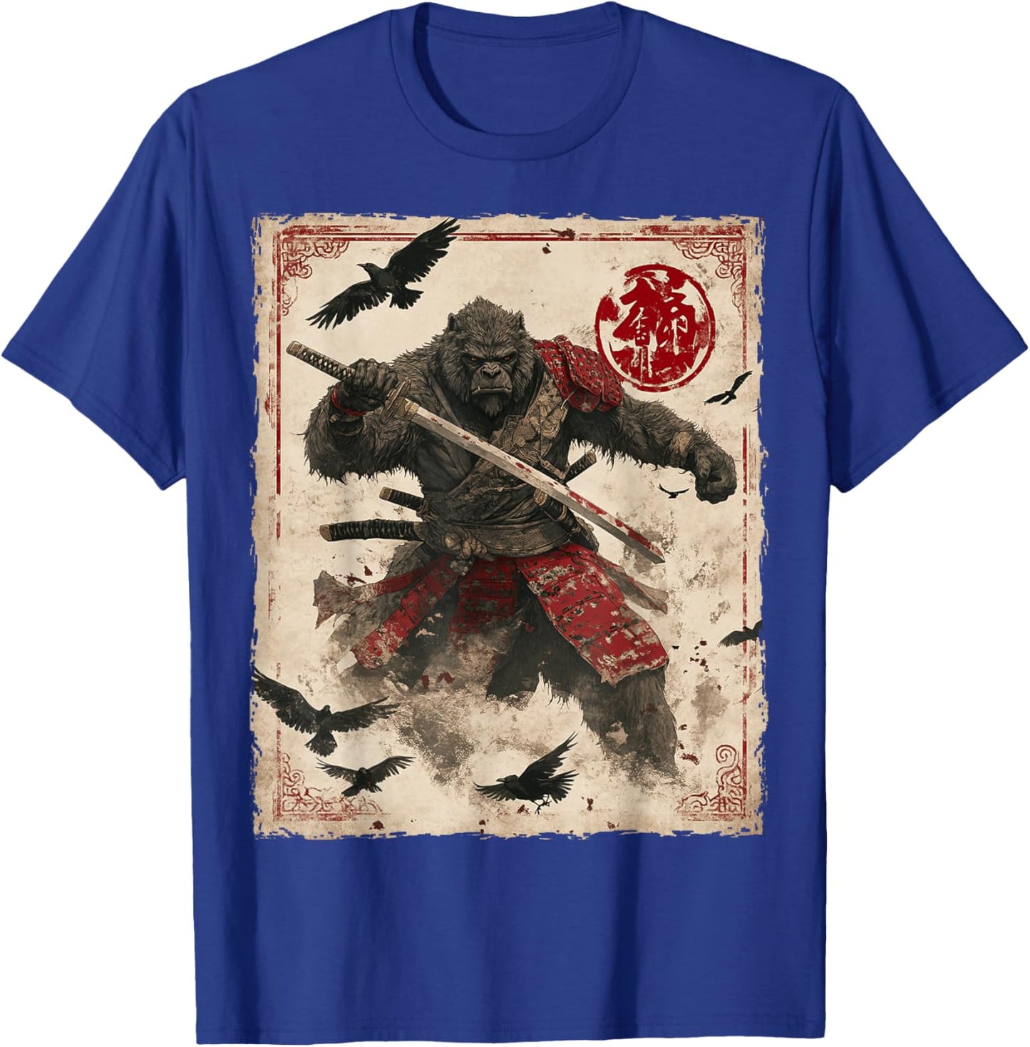 Bigfoot Sasquatch Samurai Graphic Japanese Warrior Anime T-Shirt - T-Shirt | Royal