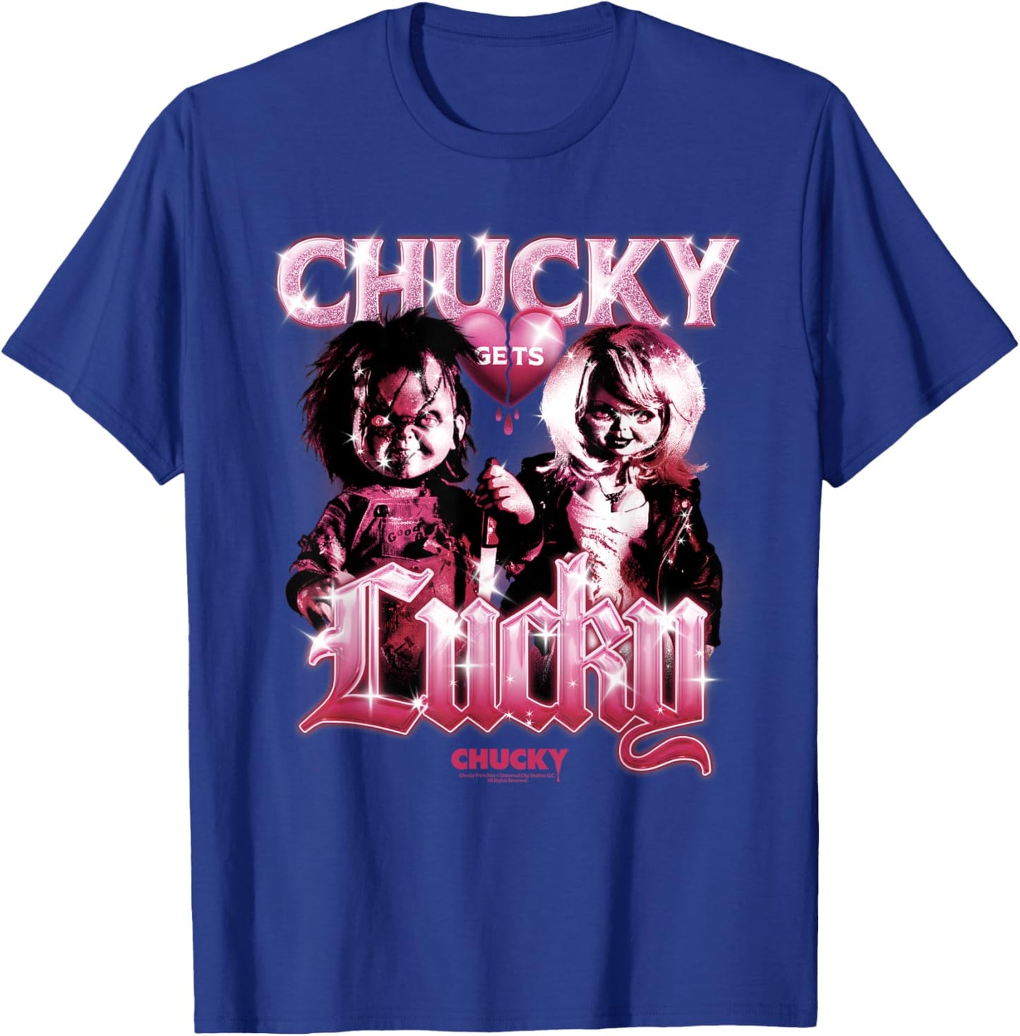 Chucky and Tiffany Gothic Love Chucky Gets Lucky T-Shirt - T-Shirt | Royal